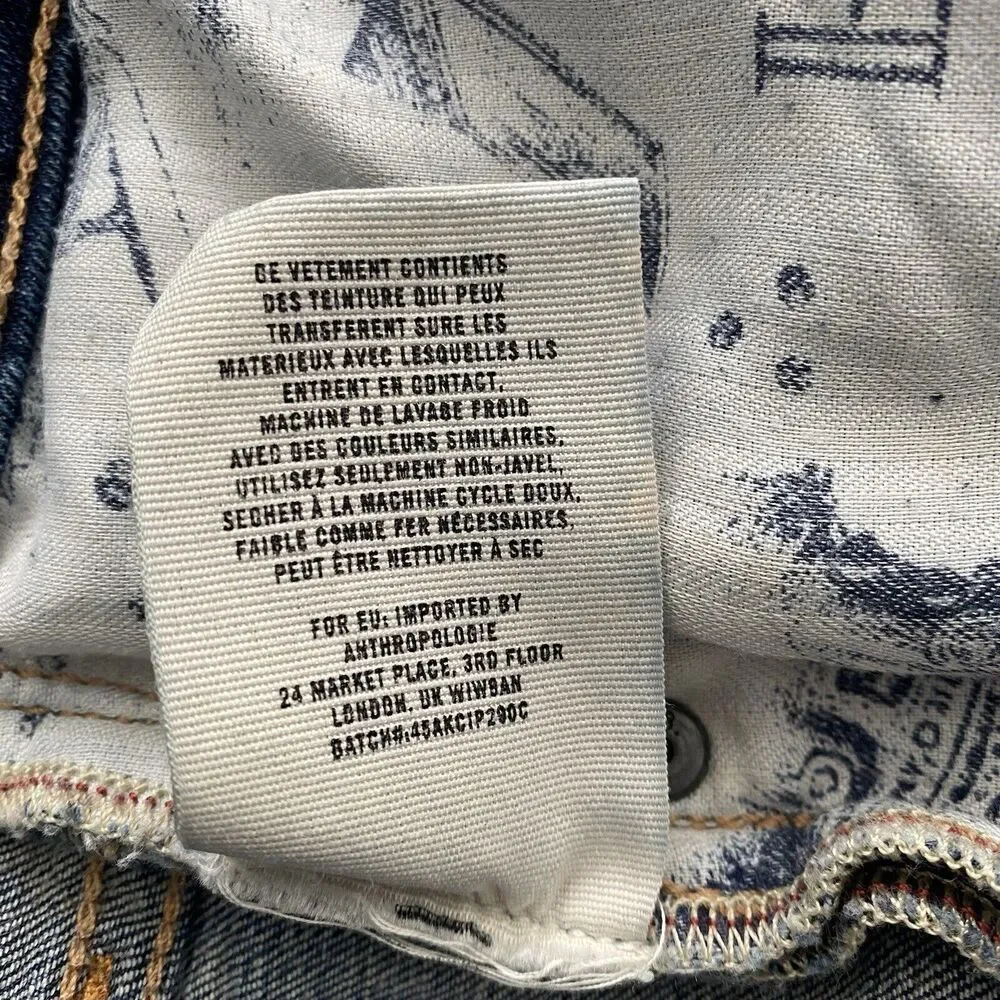 Pilcro And The Letterpress Jeans Womens 29 STET Dark Wash Mid-Rise‎ Regular Fit